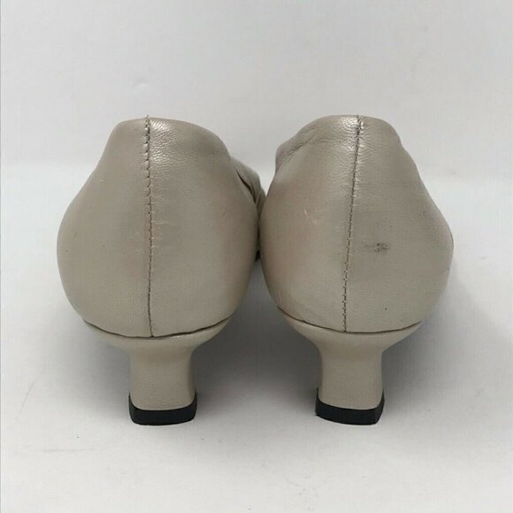 Vaneli Kitten Pumps Beige Metallic Leather 7.5 - Picture 5 of 9